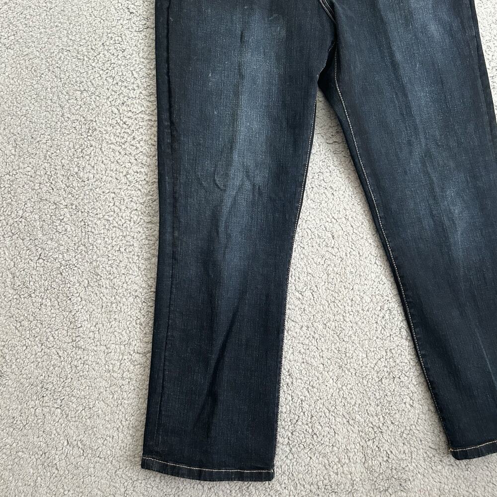 IZOD Comfort Stretch Straight Mens Jeans 34x30 (34X28) Fit Dark Wash Blue Denim - Picture 5 of 13